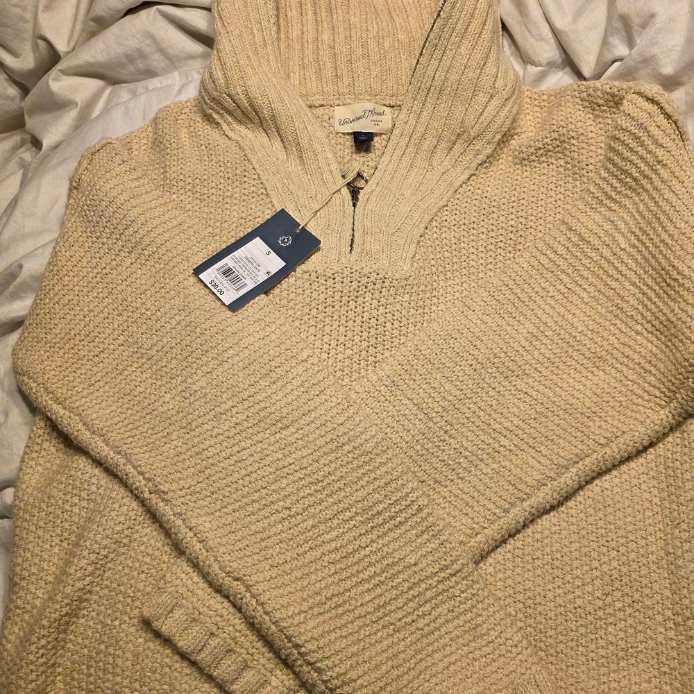 NWT Universal Thread Cream Textured Quarter Zip Sweater - Size S